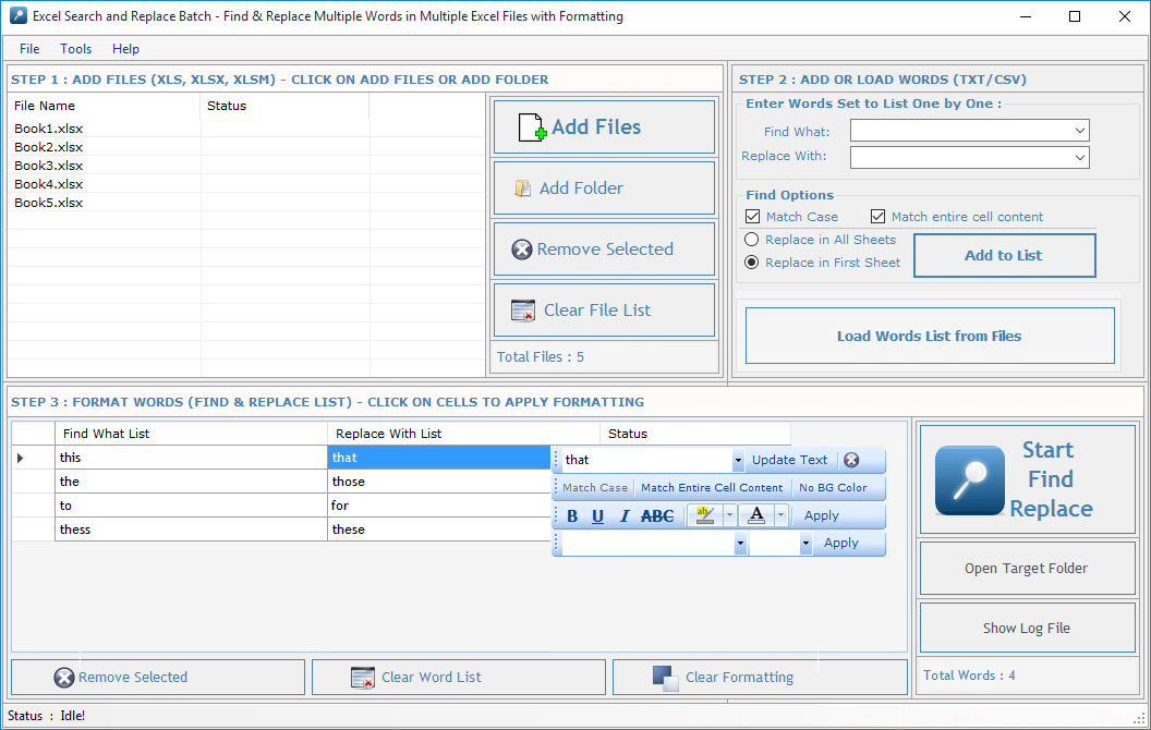 Excel Search and Replace