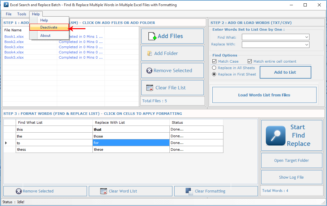 Excel Search and Replace