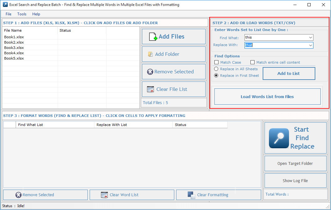 Excel Search and Replace