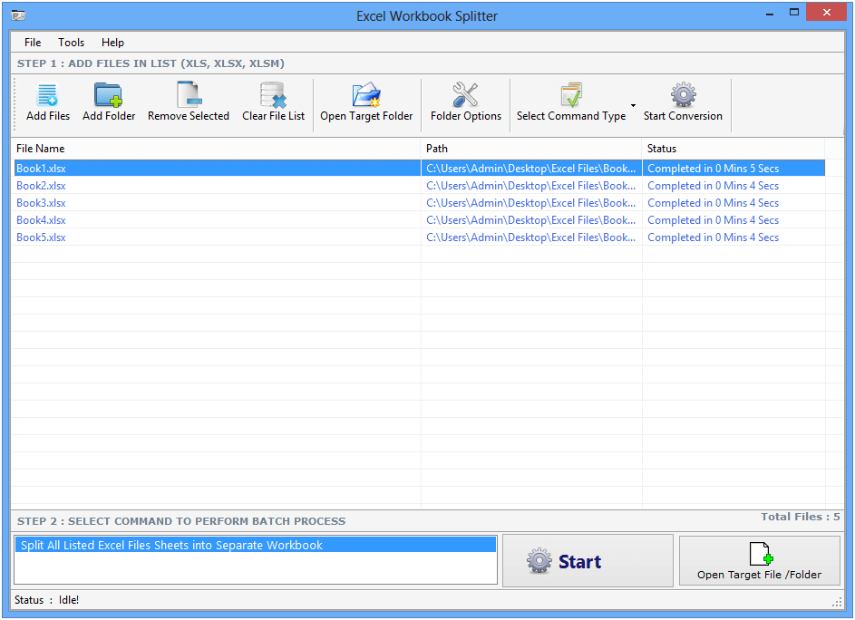 Excel Workbook Splitter